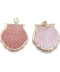 Electroplate Shell Pendants, Golden, 33~34mm Electroplate Shell Pendants, with Brass Findings, Shell, Golden, Size: about 29~30mm wide, 33~34mm long, 1.5mm thick, hole: 3.5mm