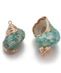 Electroplate Spiral Shell Pendants, with Brass Findings, Conch, Golden,25~36mm long, Electroplate Spiral Shell Pendants, with Brass Findings, Conch, Golden, Size: about 20~30mm wide, 25~36mm long, hole: 2mm