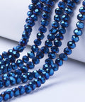 BLUE PLATED Electroplate Transparent Glass Beads, Full Plated, Faceted, Rondelle, 8x6mm Electroplate Transparent Glass Beads, Full Plated, Faceted, Rondelle, 8x6mm