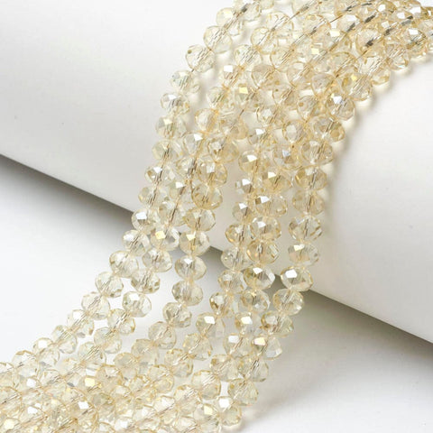 Electroplate Transparent Glass Beads Rainbow Plated, Faceted, Rondelle, 6x5mm Electroplate Transparent Glass Beads Rainbow Plated, Faceted, Rondelle, 6x5mm