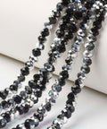 BLACK Electroplate Transparent Glass Beads Strands, Half Silver Plated, Faceted, Rondelle, 8x6mm Electroplate Transparent Glass Beads Strands, Half Silver Plated, Faceted, Rondelle, 8x6mm