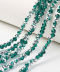 TEAL Electroplate Transparent Glass Beads Strands, Half Silver Plated, Faceted, Rondelle, 8x6mm Electroplate Transparent Glass Beads Strands, Half Silver Plated, Faceted, Rondelle, 8x6mm