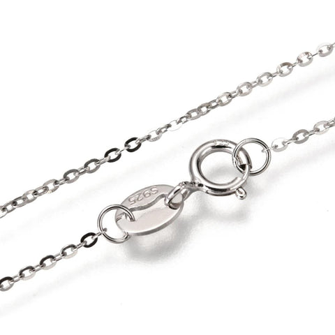 Electroplated 925 Sterling Silver Thin Chain, Platinum (40 CM) Electroplated 925 Sterling Silver Thin Chain, Platinum (40 CM)