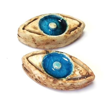 Enamel Ceramic Slider Evils Eye Stonewashed 24x12mm (Ø 1.7mm) (2 pieces) (GE2951) Enamel Ceramic Slider Evils Eye Stonewashed 24x12mm (Ø 1.7mm)