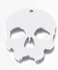 Environmental Aluminium Pendants, Laser Cut Pendants, Skull, Silver 52mm long Environmental Aluminium Pendants, Laser Cut Pendants, Skull, Silver Size: about 52mm long, 42.5mm wide, 2~2.5mm thick, hole: 3mm.