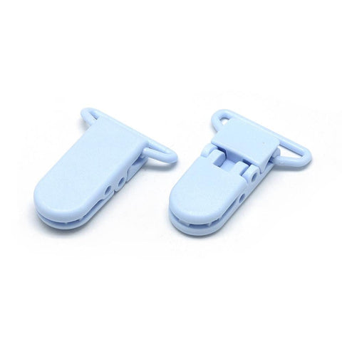 Environmental Plastic Baby Pacifier Holder Clip, Light Sky Blue Size: about 43mm long Environmental Plastic Baby Pacifier Holder Clip, LightSkyBlue Size: about 43mm long, 31mm wide, 9mm thick, hole: 4x26mm.
