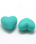 DARK TURQOIUSE Environmental Silicone Beads, Chewing Beads For Teethers, DIY Nursing Necklaces Making, Heart Silicone Beads, Chewing Beads For Teethers, DIY Nursing Necklaces Making, Heart