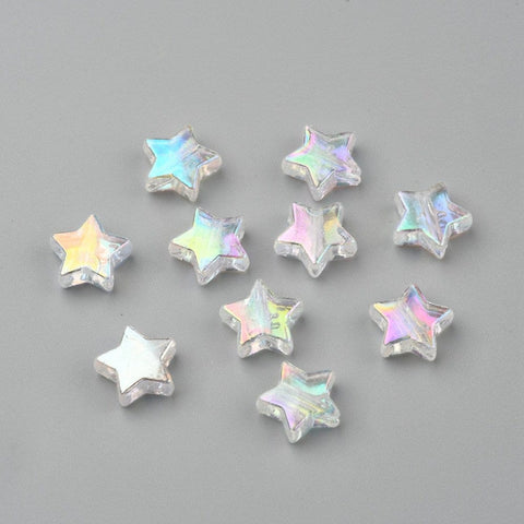 CLEAR Environmental Transparent Acrylic Star Bead, 10mm Environmental Transparent Acrylic Star Bead, 10mm