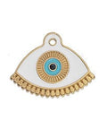 Ethnic Eye Fan Motif Pendant, 23x18mm 23.5 x 18.4 Hand fan motif ethnic eye pendant