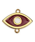 GOLD/BLUE Evil Eye Link Connector Charm 20x26mm with 2 eyes Evil Eye Link Connector Charm 20x26mm with 2 eyes