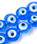 (EY7183A) Handmade Evil Eye Lampwork , Flat Round, Blue 16~17mm (10 PCS) (EY7183A) Handmade Evil Eye Lampwork , Flat Round, Blue 16~17mm (10 PCS)