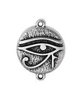 SILVER ANTIQUE Eye of Ra Link Connector Charm with 2 rings 17x22mm Eye of Ra Link Connector Charm with 2 rings 17x22mm