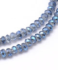 Faceted Abacus Full Rainbow Plated Electroplate Glass Beads Strands, MarineBlue (BE4600) ​​Faceted Abacus Full Rainbow Plated Electroplate Glass Beads Strands, MarineBlue