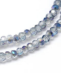 Faceted Abacus Half Rainbow Plated Electroplate Glass Beads Strands, Alice Blue ​Faceted Abacus Half Rai​nbow Plated Electroplate Glass Beads Strands, AliceBlue