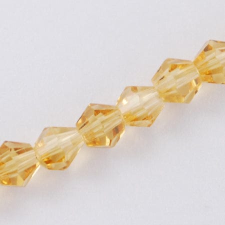 Faceted Bicone Glass Beads Strands, Gold, 3mm Faceted Bicone Glass Beads Strands, Gold, 3mm