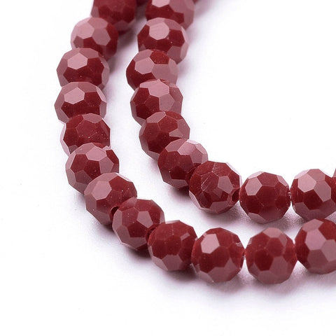 Faceted Glass Beads Strands, Round, Dark Red 4mm Faceted Glass Beads Strands, Round, Dark Red 4mm