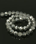 Faceted Glass Beads Strands, Silver Plated, Clear about 8mm Faceted Glass Beads Strands, Silver Plated, Clear about 8mm