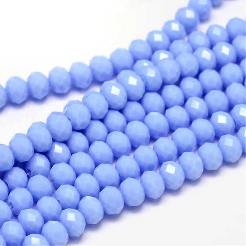 STEEL BLUE Faceted Rondelle Glass Beads Strands, 6x4mm Faceted Rondelle Glass Beads Strands, 6x4mm