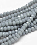 CADET BLUE Faceted Rondelle Glass Beads Strands, 6x4mm Faceted Rondelle Glass Beads Strands, 6x4mm