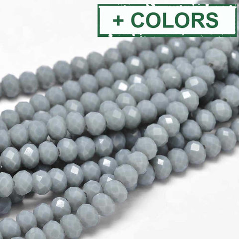 Faceted Rondelle Glass Beads Strands, 6x4mm Faceted Rondelle Glass Beads Strands, 6x4mm