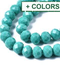 Faceted Solid Color Glass Rondelle Bead Strands, 10x7mm (1 STR) Faceted Solid Color Glass Rondelle Bead Strands, 10x7mm (1 STR)