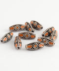 (FB5139) Triangle Handmade Indonesia Beads, with Alloy Cores, Antique Silver, DarkGoldenrod 19MM Triangle Handmade Indonesia Beads, with Alloy Cores, Antique Silver, DarkGoldenrod Size: about 19mm long, 8mm wide, 8mm thick, hole: 1.5mm.