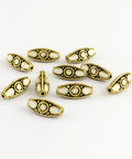 (FB5139G) Triangle Handmade Indonesia Beads, with Alloy Cores, Antique Golden, White 19MM Triangle Handmade Indonesia Beads, with Alloy Cores, Antique Golden, White Size: about 19mm long, 8mm wide, 8mm thick, hole: 1.5mm.