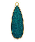 (GQD6805A) GOLD BR. BLUE TR Flat drop piece 33mm 24kt Gold Plated Flat drop piece 33mm 24kt Gold Plated