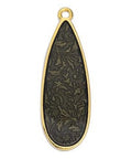 XXX (GQD6805C) GOLD / BL. DIAMOND Flat drop piece 33mm 24kt Gold Plated Flat drop piece 33mm 24kt Gold Plated