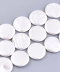 Flat Round Shell Beads, White, 20x3mm Flat Round Shell Beads, White, 20x3mm