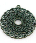 Flat Round Zinc Alloy Big Pendant, (MP4748) Flat Round Zinc Alloy Big Pendant, Lead Free & Nickel Free, Antique Bronze Green Size: about 52mm long, 49mm wide, 2.5mm thick, hole: 2.5mm.