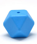 DEEP SKYBLUE Food Grade Silicone Chewing Beads For Teethers,  Faceted Cube, 14mm Food Grade Silicone Chewing Beads For Teethers,  Faceted Cube, 14mm