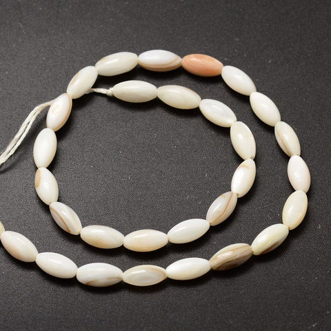 Freshwater Shell Rice Beads, 10mm Freshwater Shell Rice Beads, 10mm