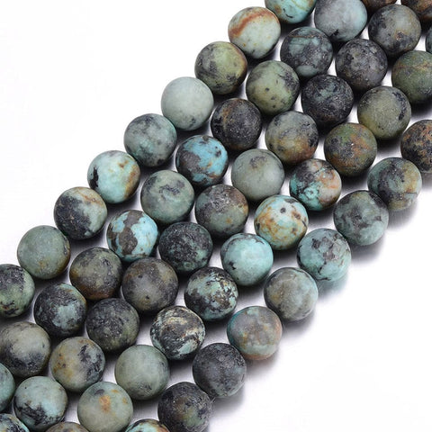 Frosted Natural African Turquoise Round Beads Strands 4MM Frosted Natural African Turquoise Round Beads Strands Size: about 4mm in diameter, hole: 1mm; about 95pcs/strand, 15.5"
