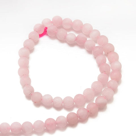 Frosted Natural Rose Quartz Beads, 8mm Frosted Natural Rose Quartz Beads, 8mm
