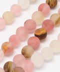 Frosted Round Glass Beads, Tigerskin Frosted Round Glass Beads, Tigerskin