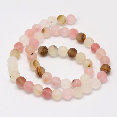 Frosted Round Glass Beads, Tigerskin Frosted Round Glass Beads, Tigerskin