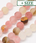 Frosted Round Glass Beads, Tigerskin Frosted Round Glass Beads, Tigerskin