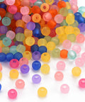 Frosted Transparent Acrylic Beads, Round, Mixed Color 4mm Frosted Transparent Acrylic Beads, Round, Mixed Color 4mm