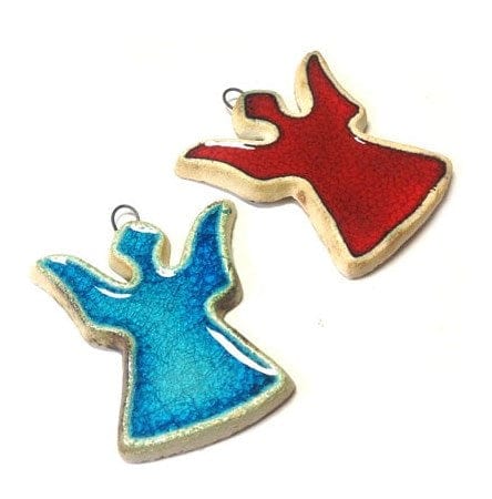 (GA3800X) Enamel Ceramic Decoration Pendant Angel 45x49mm (& COLORS) Enamel Ceramic Decoration Pendant Angel 45x49mm