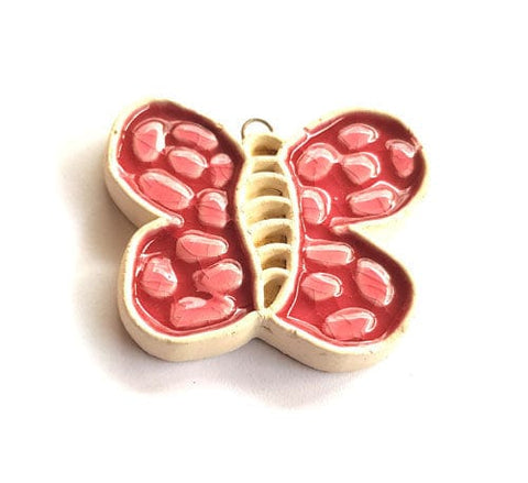 (GB5584) Ceramic Enamelled Pendant Butterfly 56x47mm Ceramic Enamelled Pendant Butterfly 56x47mm