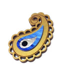 (GE4540) Wooden Pendant with plexi acrylic eye 35x24mm (1 PC) Wooden Pendant with plexi acrylic eye 35x24mm