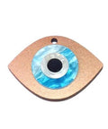 (GE4541) Wooden and Plexi Acrylic Pendant Eye 45x35mm (1 PC) Wooden and Plexi Acrylic Pendant Eye 45x35mm