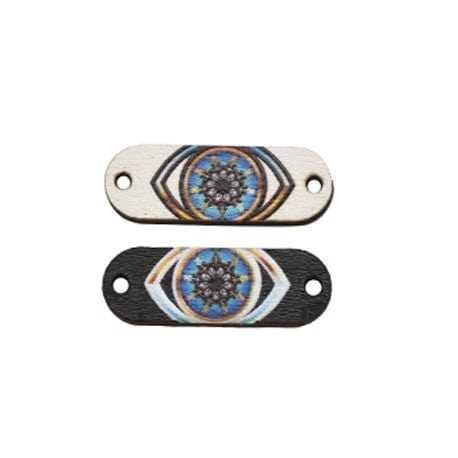 (GE6884X) Wooden Connector Tag w/ Eye 24x8mm (4 PCS) (GE6884X) Wooden Connector Tag w/ Eye 24x8mm (4 PCS)