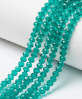 Dark Cyan Glass Bead Strands, Faceted, Rondelle, 8x6mm Glass Bead Strands, Faceted, Rondelle, 8x6mm