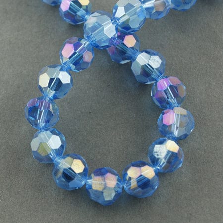 Glass beads AB Blue 6x5mm (EB1570) Glass beads AB Blue 6x5mm (EB1570)