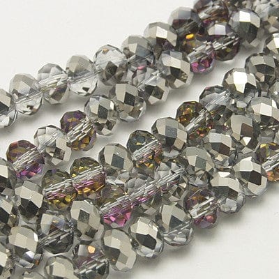 Glass Beads Light Grey, 4x3mm Glass Beads Light Grey, 4x3mm