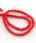 Glass Beads, Orange Red, 8x6mm Glass Beads, Orange Red, 8x6mm