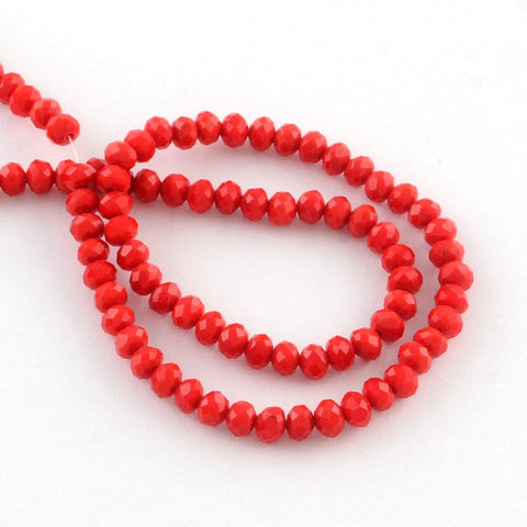 Glass Beads, Orange Red, 8x6mm Glass Beads, Orange Red, 8x6mm