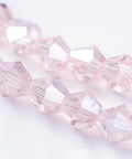 Glass Beads Strands, AB Color Plated, Faceted, Bicone, Misty Rose 4MM Glass Beads Strands, AB Color Plated, Faceted, Bicone, MistyRose 